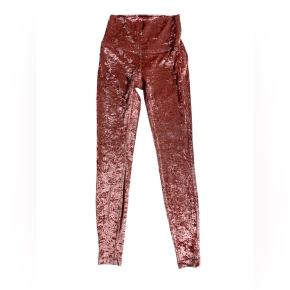 lululemon | size 4 crushed velvet Wunder  28" HR tight in Soft Cranberry - Picture 5 of 9
